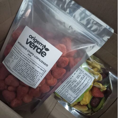 Foto do Morango Chips Liofilizado enviada pelo cliente Antonio Teixeira